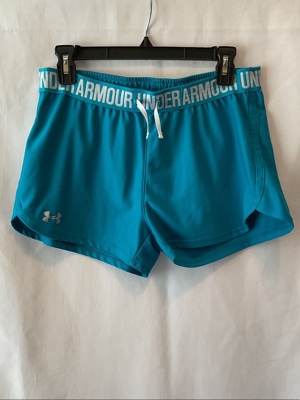 Under Armour Teal Athletic Running Shorts with Logo Waistband